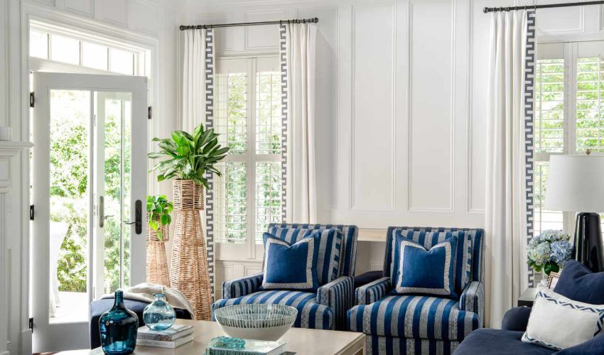 Petternted Curtains in living room