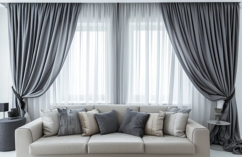 Window treatment with luxury curtain