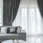 Double layer curtains for living room