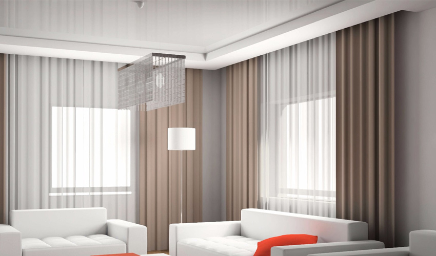 Durable motorized curtains Install in modern Living room