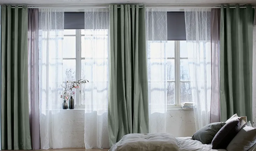 Sheer and blackout curtain combination