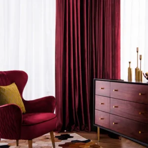 Burgundy Wine Red velvet Curtain