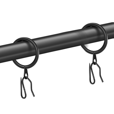 Metal Curtain Rings with Drapery Pin Hooks