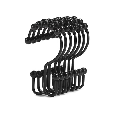 Stainless Steel Black Curtain Hooks