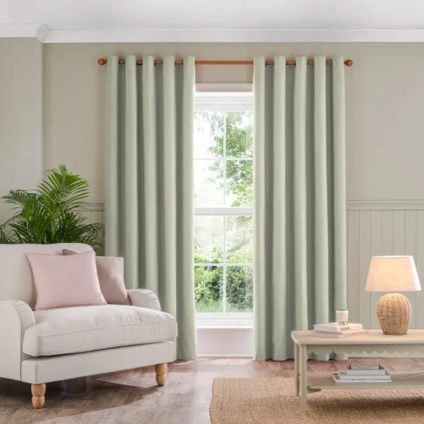 Luna Brushed Blackout Eyelet Curtains