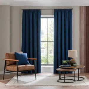 Luna Brushed Blackout Pencil Pleat Curtains
