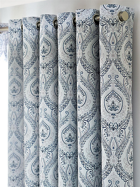 Victoria Room Darkening Ring Top Curtains Blue