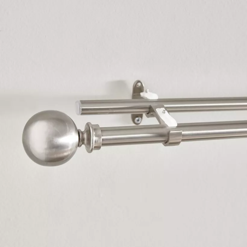 Ball 19mm Double Curtain Rod and Finial