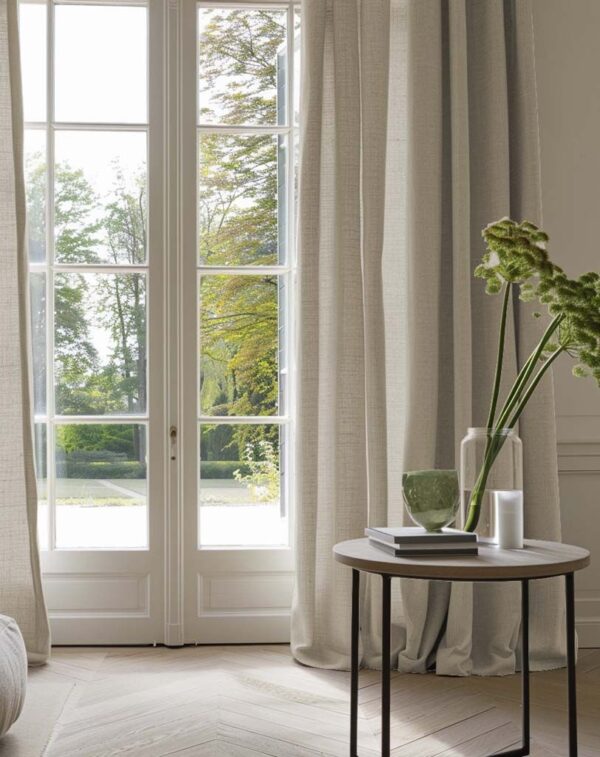 Bea Light Oatmeal Linen curtains
