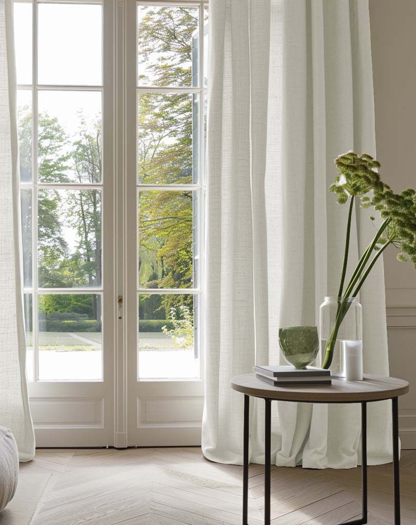 Bea Off White Linen curtains