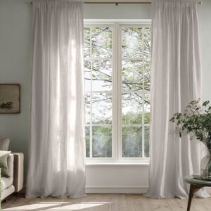 Beata Bone White Linen curtains