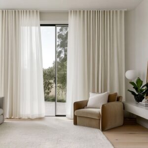 Gabriella White 300 cm Linen curtains