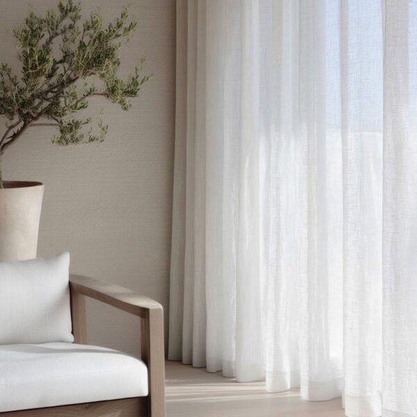 Gabriella White 300 cm Linen curtains