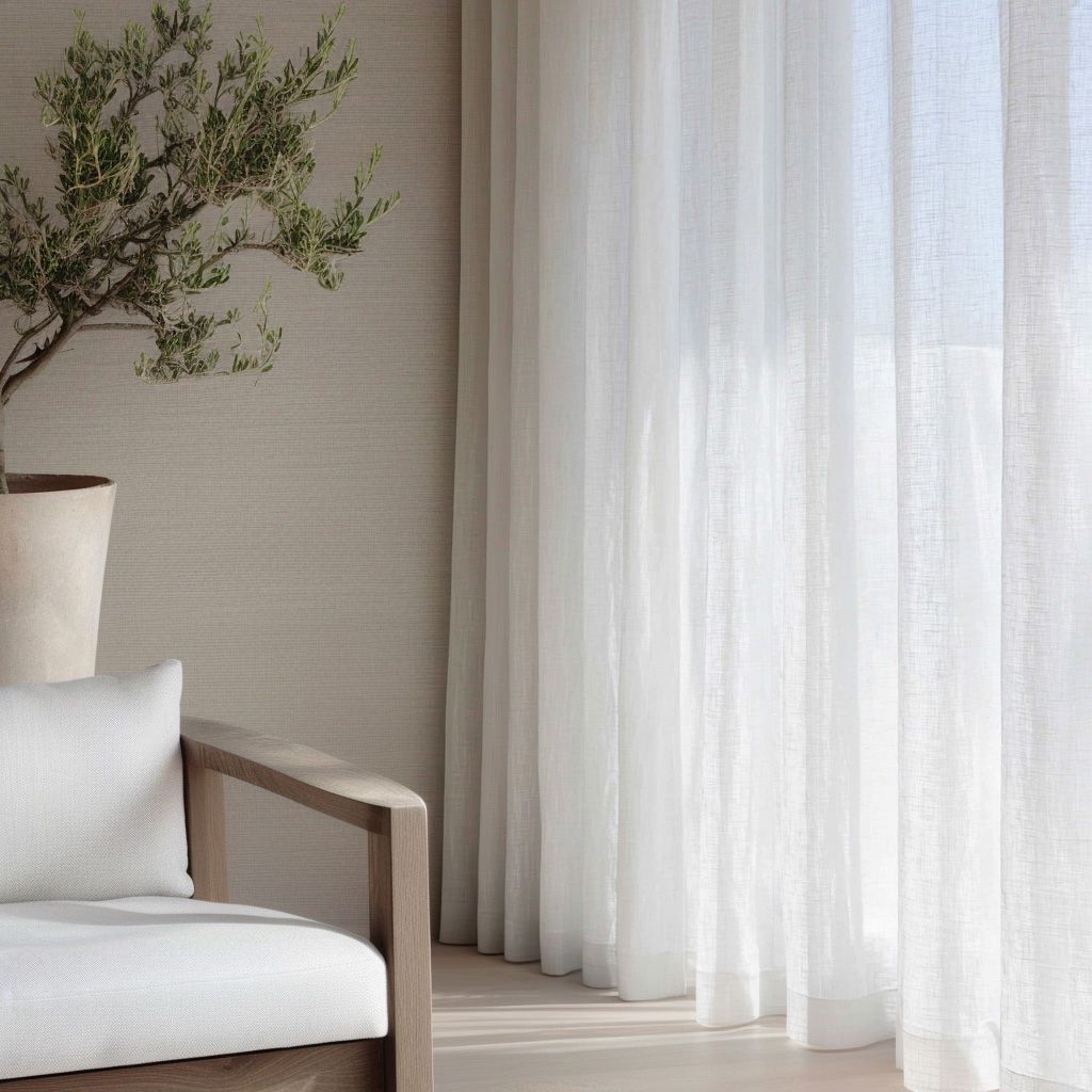 Gabriella White 300 cm Linen curtains