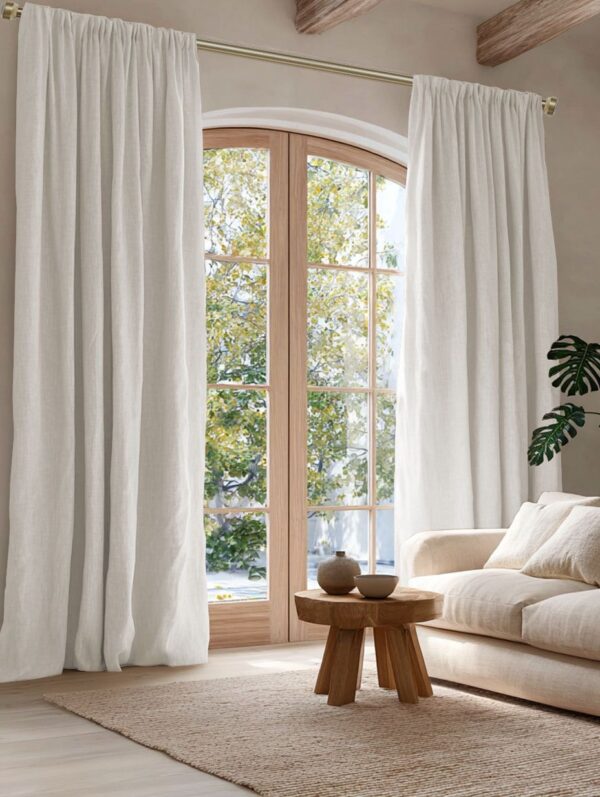Greta White Linen curtains