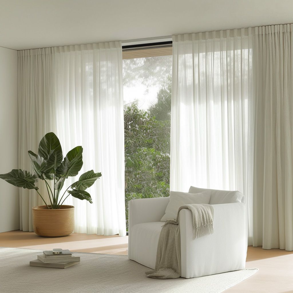 Mette Off-White 300 cm Linen curtains