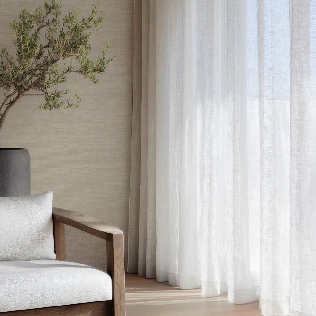 Mette Off-White 300 cm Linen curtains