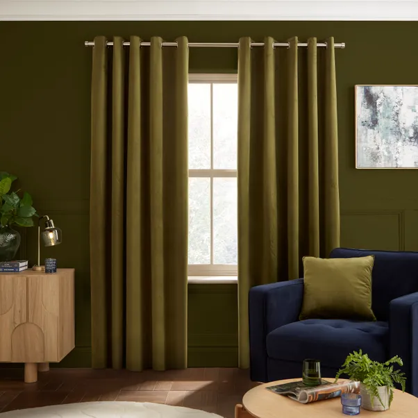 Recycled Velour Eyelet Curtains