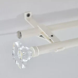 Small Acrylic Square 16mm Double Curtain Rod