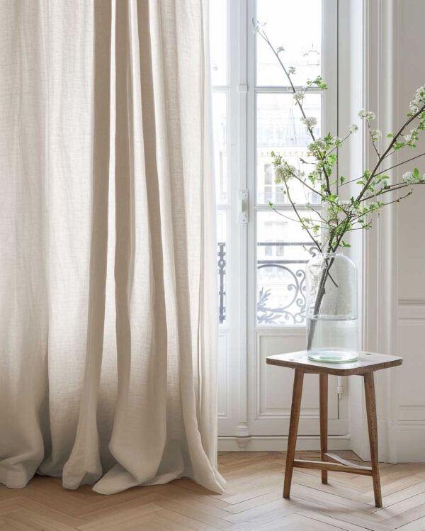 Vilma Oatmeal 300cm Linen curtains