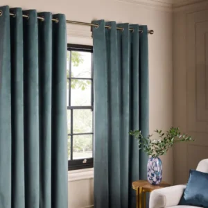 Azure Teal Matte Velvet Curtain