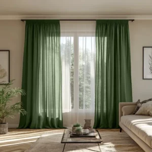 Forest Green Linen Curtains