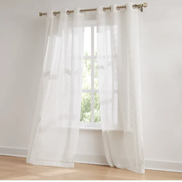 Aileen Textured Raindrop Sheer Window Curtain