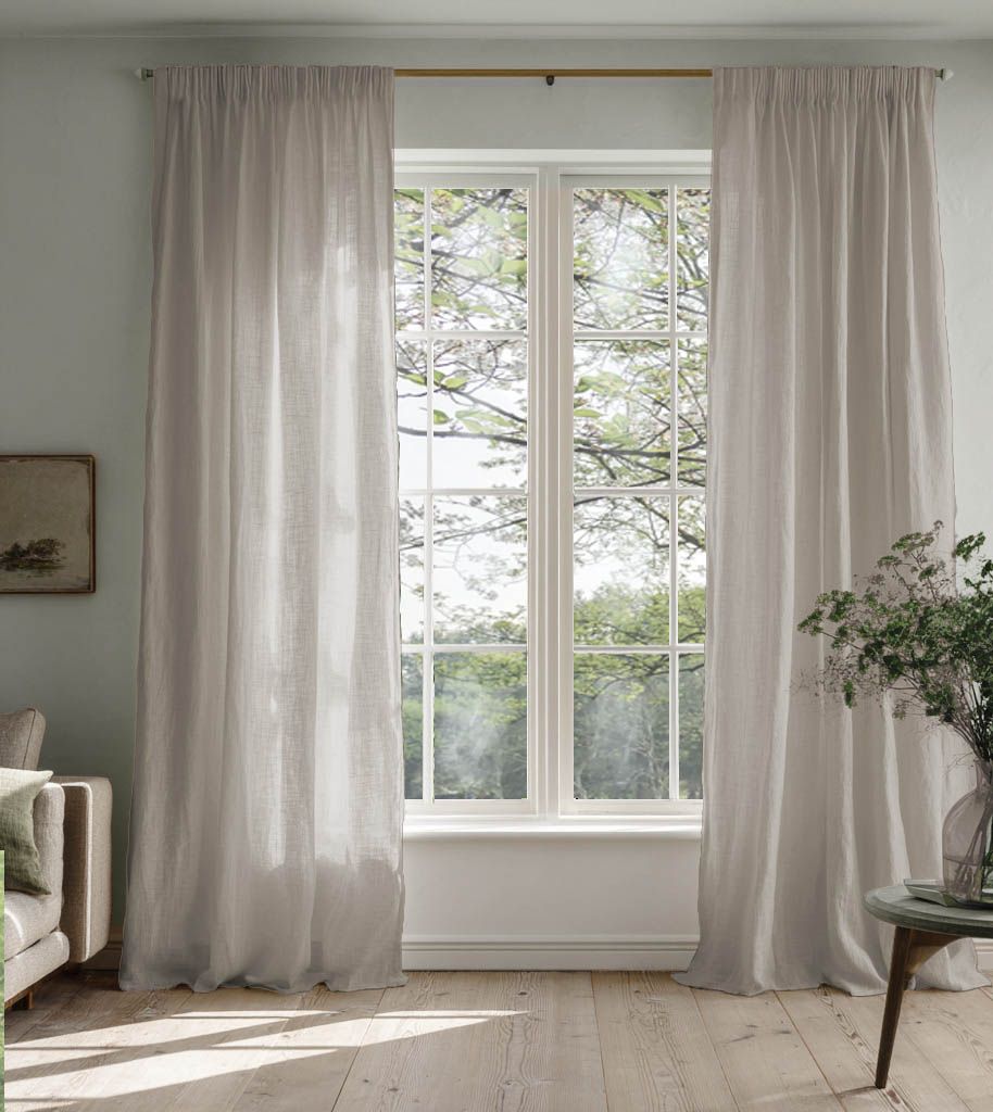 Bea Light Oatmeal Linen curtains