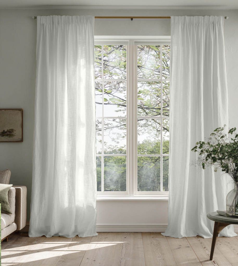 Bea Off White Linen curtains