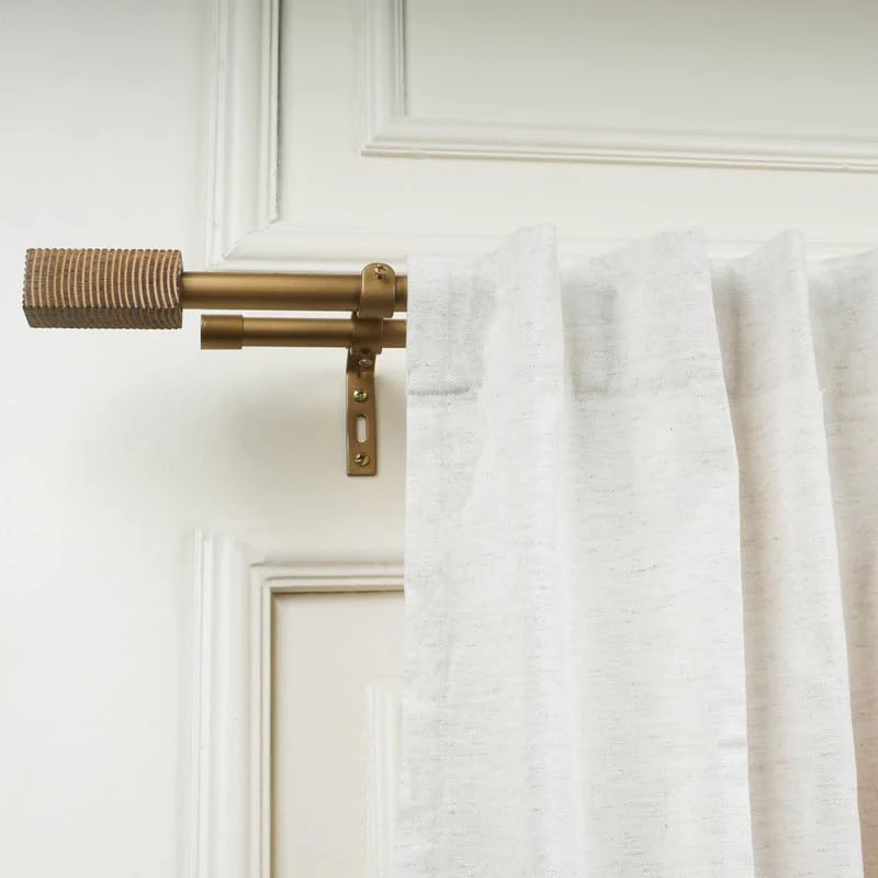 Modern pole design curtain rod install