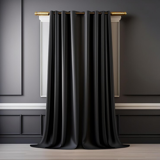 blackout silk curtain install in Dubai