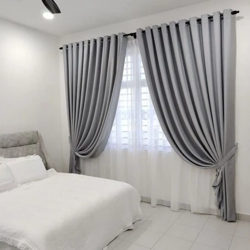 Eyelet style blackout and sheer curtain for bedroom