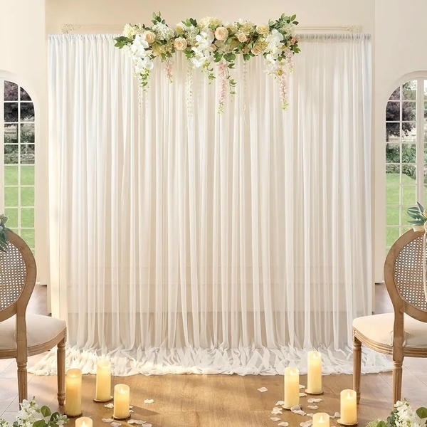 Chiffon Curtains install on door