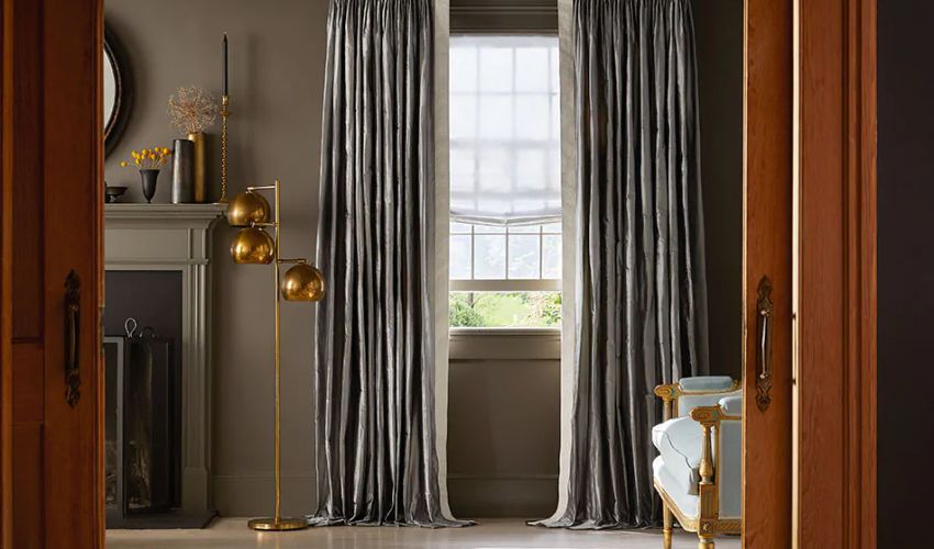 full length curtain install in living room