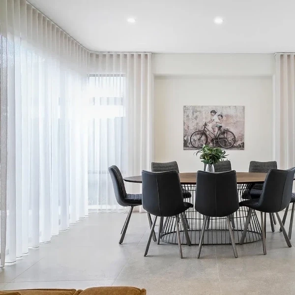 sheer curtain installation project in Dubai Villa