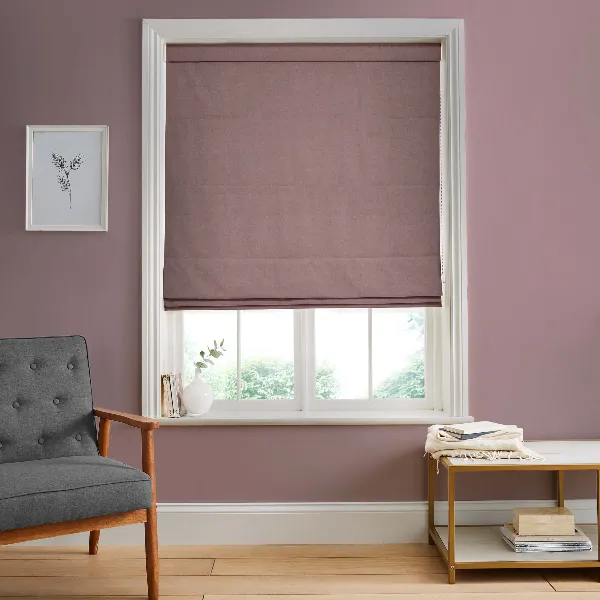 Dusky pink roman blind