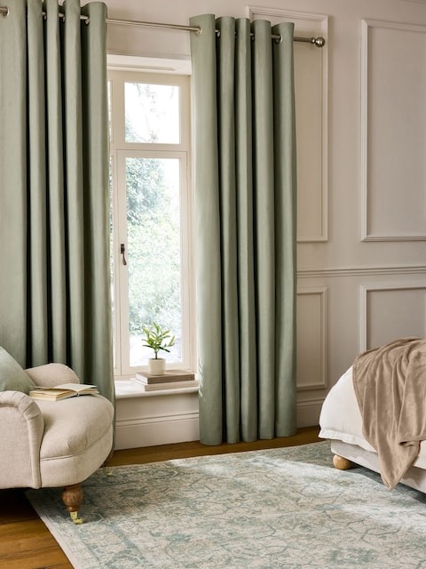 Green Olive Blackout Cotton Curtains