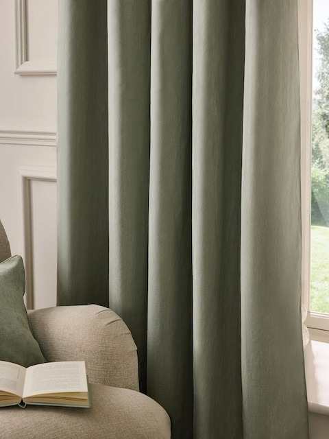 Green Olive Blackout Cotton Curtains