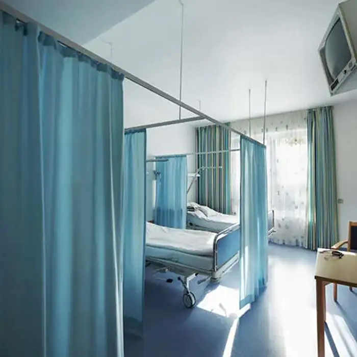 Patient room partition curtains