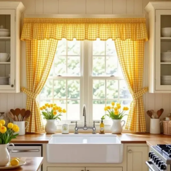 chiffon kitchen window curtain
