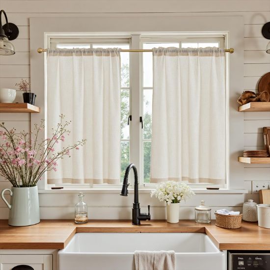 kitchen window curtain installation