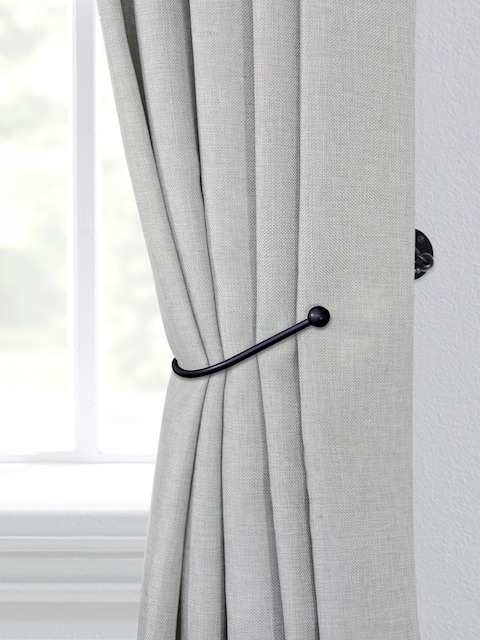 Laura Ashley Black Set of 2 Swing Curtain