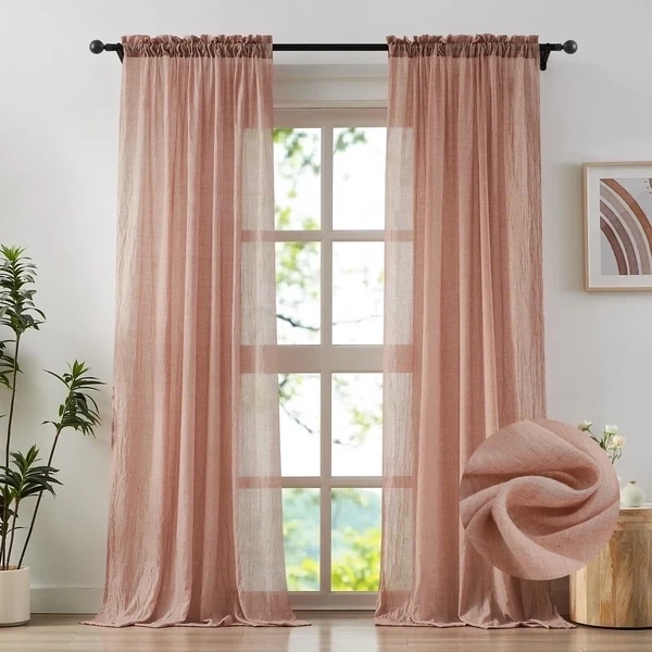Light pink sheer curtain project in Dubai