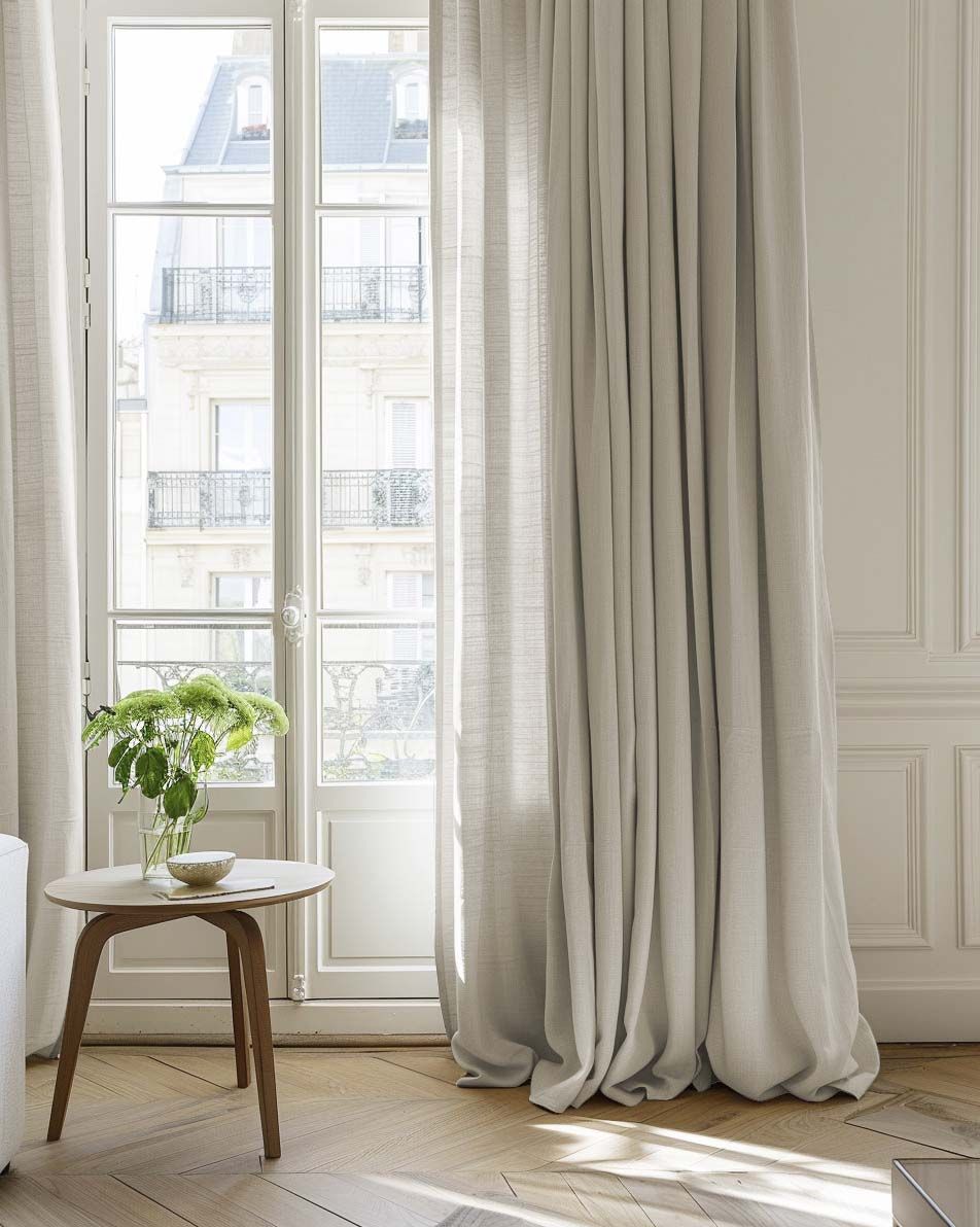Linara Oatmeal Linen curtains - Image 2