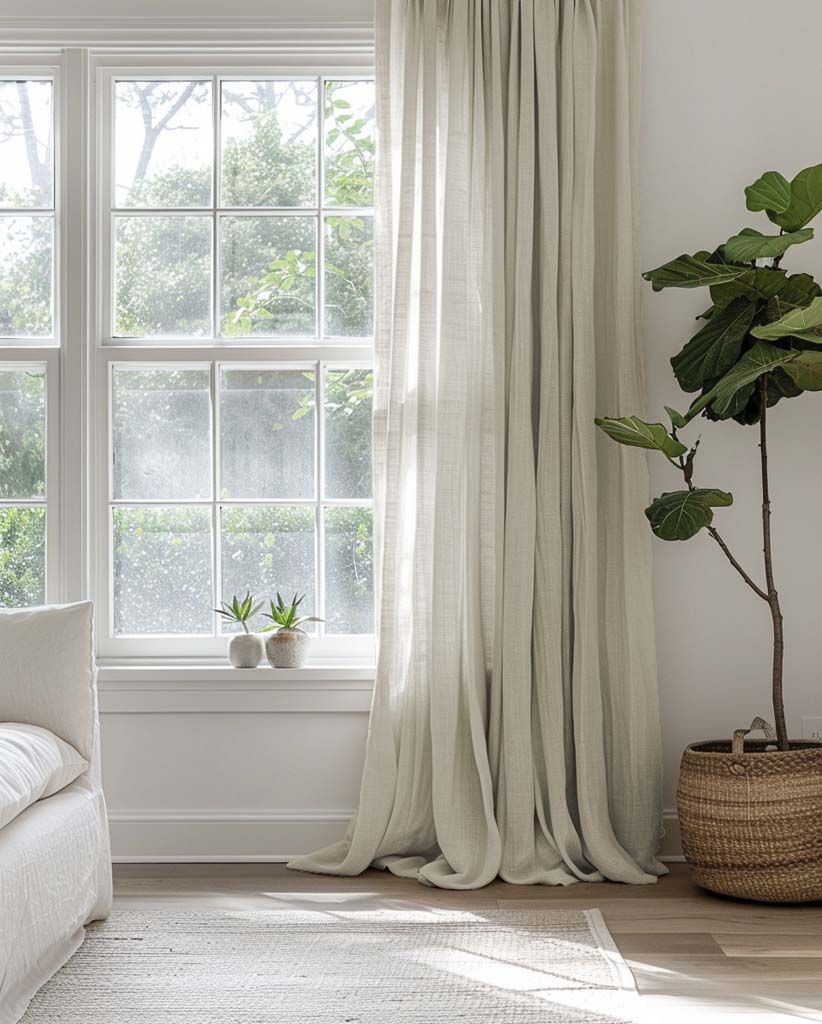 Mariana Oatmeal Linen curtains