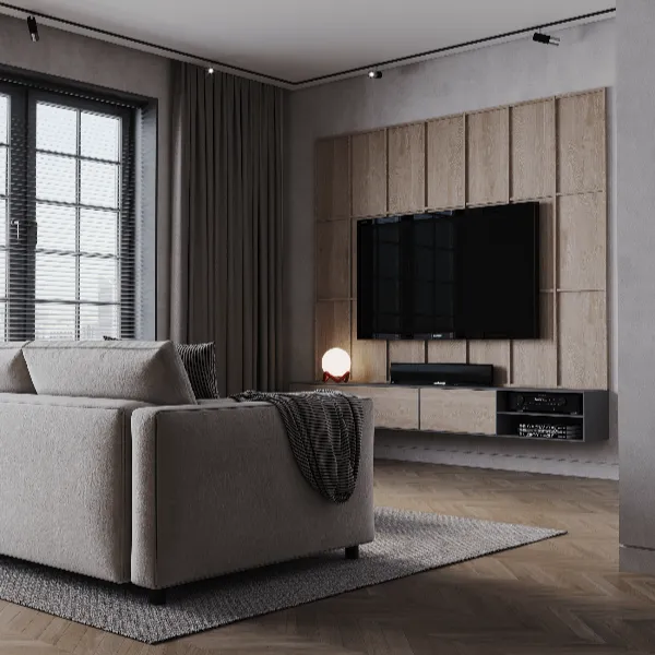 Motorized blackout curtain install in Living room