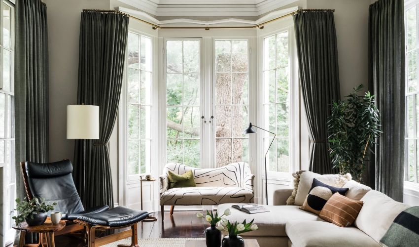 Natural Fabric Curtain in Living room