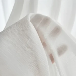 Pinstripes White Crushed Voile Chiffon Curtains