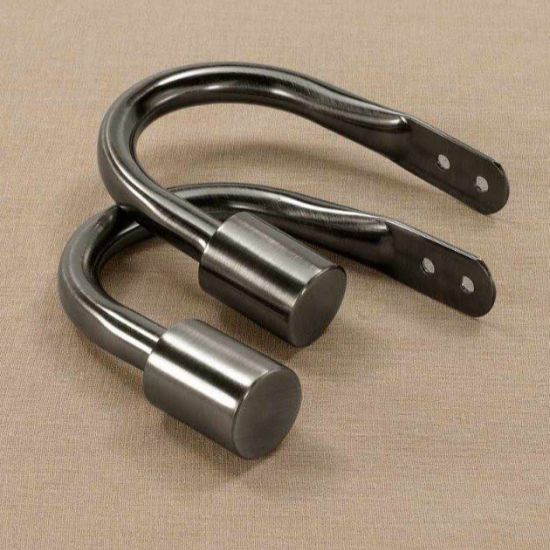 Metal holdback curtain hooks