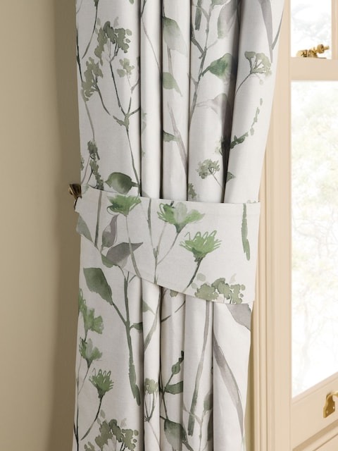 Set of 2 Green Isla Floral Print Curtain Tie Backs